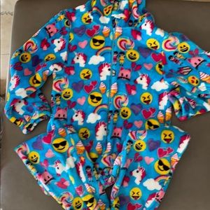 Candy pink girls hooded onesie